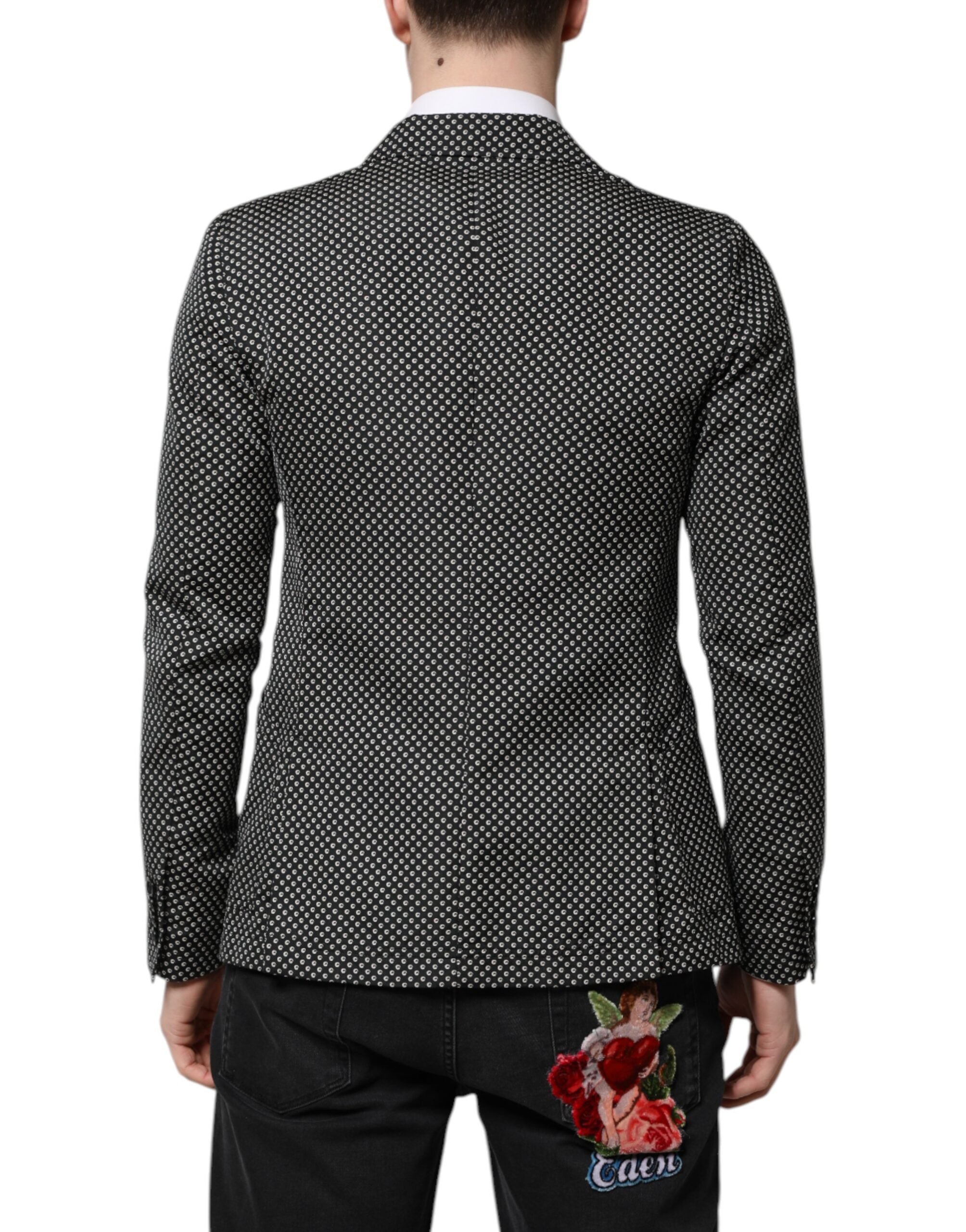 Dolce & Gabbana Black White Patterned Men Suit Coat Blazer -   -  Dolce & Gabbana. Dolce & Gabbana Black White Patterned Men Suit Coat Blazer -   -  Dolce & Gabbana.