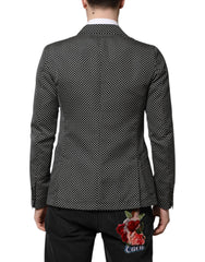 Dolce & Gabbana Black White Patterned Men Suit Coat Blazer -   -  Dolce & Gabbana.