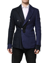 Dolce & Gabbana Navy Blue Double Breasted Suit Coat Blazer -   -  Dolce & Gabbana.