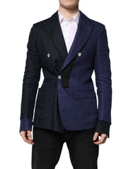 Dolce & Gabbana Navy Blue Double Breasted Suit Coat Blazer -   -  Dolce & Gabbana.