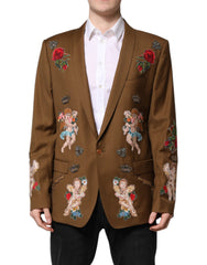Dolce & Gabbana Brown MARTINI Single Breasted Coat Blazer -   -  Dolce & Gabbana.