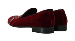 Dolce & Gabbana Bordeaux Velvet Loafers Gun Horseshoe Shoes -   -  Dolce & Gabbana.