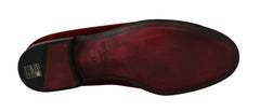 Dolce & Gabbana Bordeaux Velvet Loafers Gun Horseshoe Shoes -   -  Dolce & Gabbana.