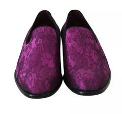 Dolce & Gabbana Purple Jacquard Loafers Dress Formal Shoes -   -  Dolce & Gabbana.