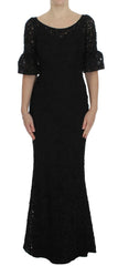 Dolce & Gabbana Black Floral Lace Long Bodycon Maxi Dress -   -  Dolce & Gabbana.