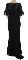 Dolce & Gabbana Black Floral Lace Long Bodycon Maxi Dress -   -  Dolce & Gabbana.