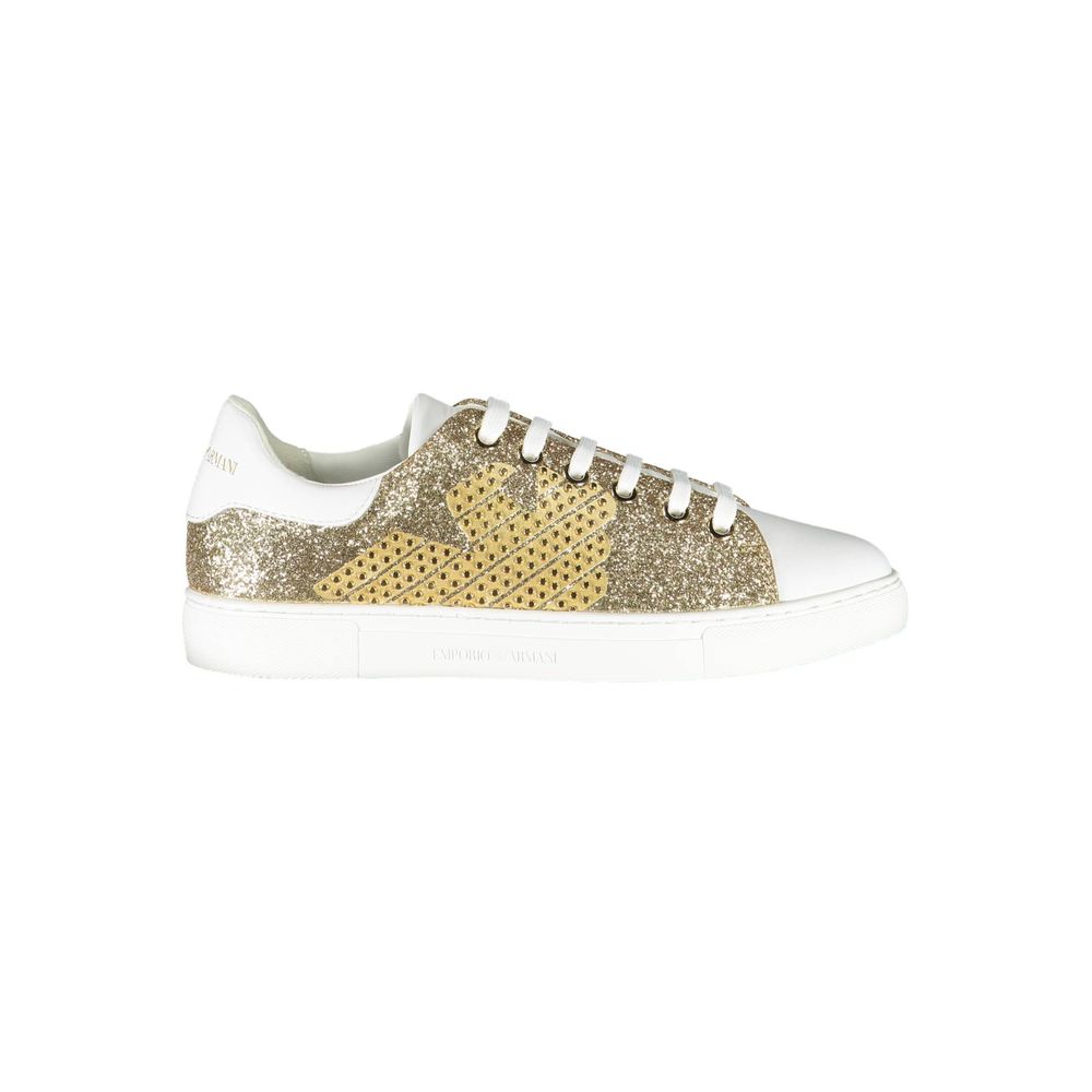 Emporio Armani Gold Polyester Women Sneaker -   -  Emporio Armani.