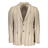 Gant Beige Linen Men Jacket -   -  Gant.