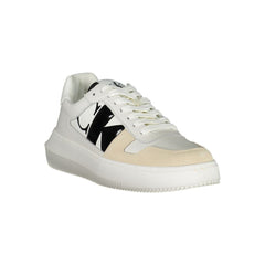 Calvin Klein Elegant White Lace-Up Sneakers with Contrast Detail -   -  Calvin Klein.
