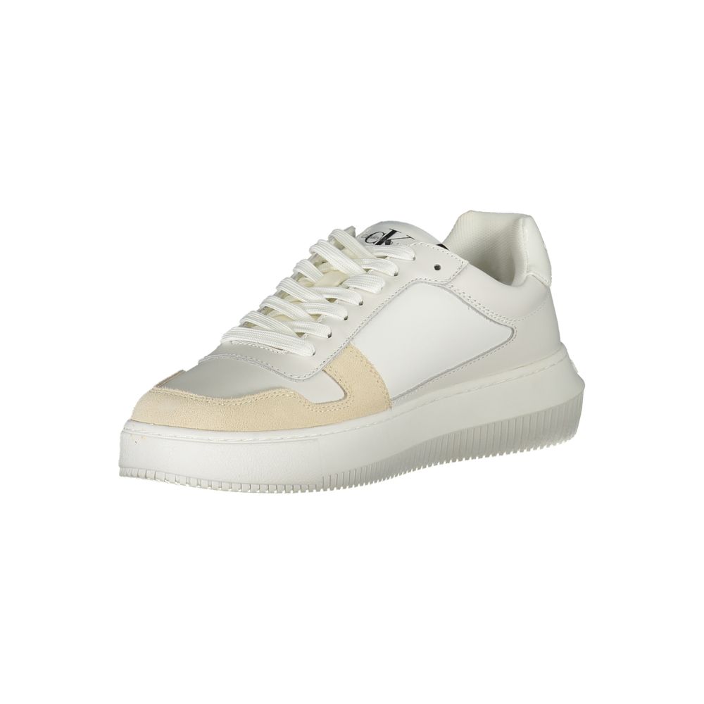 Calvin Klein Elegant White Lace-Up Sneakers with Contrast Detail -   -  Calvin Klein. Calvin Klein Elegant White Lace-Up Sneakers with Contrast Detail -   -  Calvin Klein.