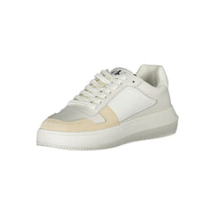 Calvin Klein Elegant White Lace-Up Sneakers with Contrast Detail -   -  Calvin Klein.