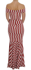 Dolce & Gabbana Red White Silk Stretch Dress -   -  Dolce & Gabbana.