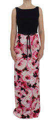 Dolce & Gabbana Pink Floral Print Long Maxi Sheath Dress -   -  Dolce & Gabbana.
