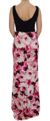 Dolce & Gabbana Pink Floral Print Long Maxi Sheath Dress -   -  Dolce & Gabbana.