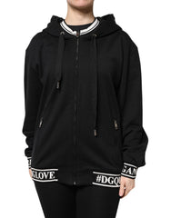 Dolce & Gabbana Black Cotton Hooded Full Zip Sweatshirt Sweater -   -  Dolce & Gabbana.