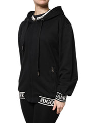 Dolce & Gabbana Black Cotton Hooded Full Zip Sweatshirt Sweater -   -  Dolce & Gabbana.