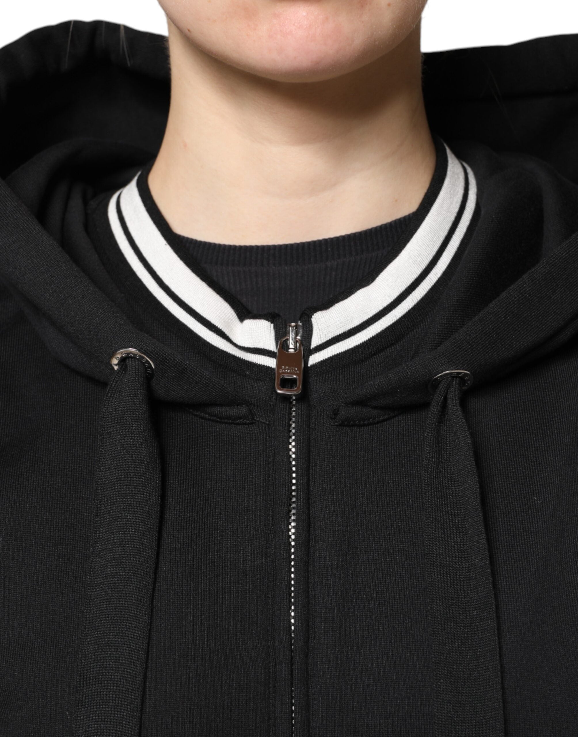 Dolce & Gabbana Black Cotton Hooded Full Zip Sweatshirt Sweater -   -  Dolce & Gabbana. Dolce & Gabbana Black Cotton Hooded Full Zip Sweatshirt Sweater -   -  Dolce & Gabbana.