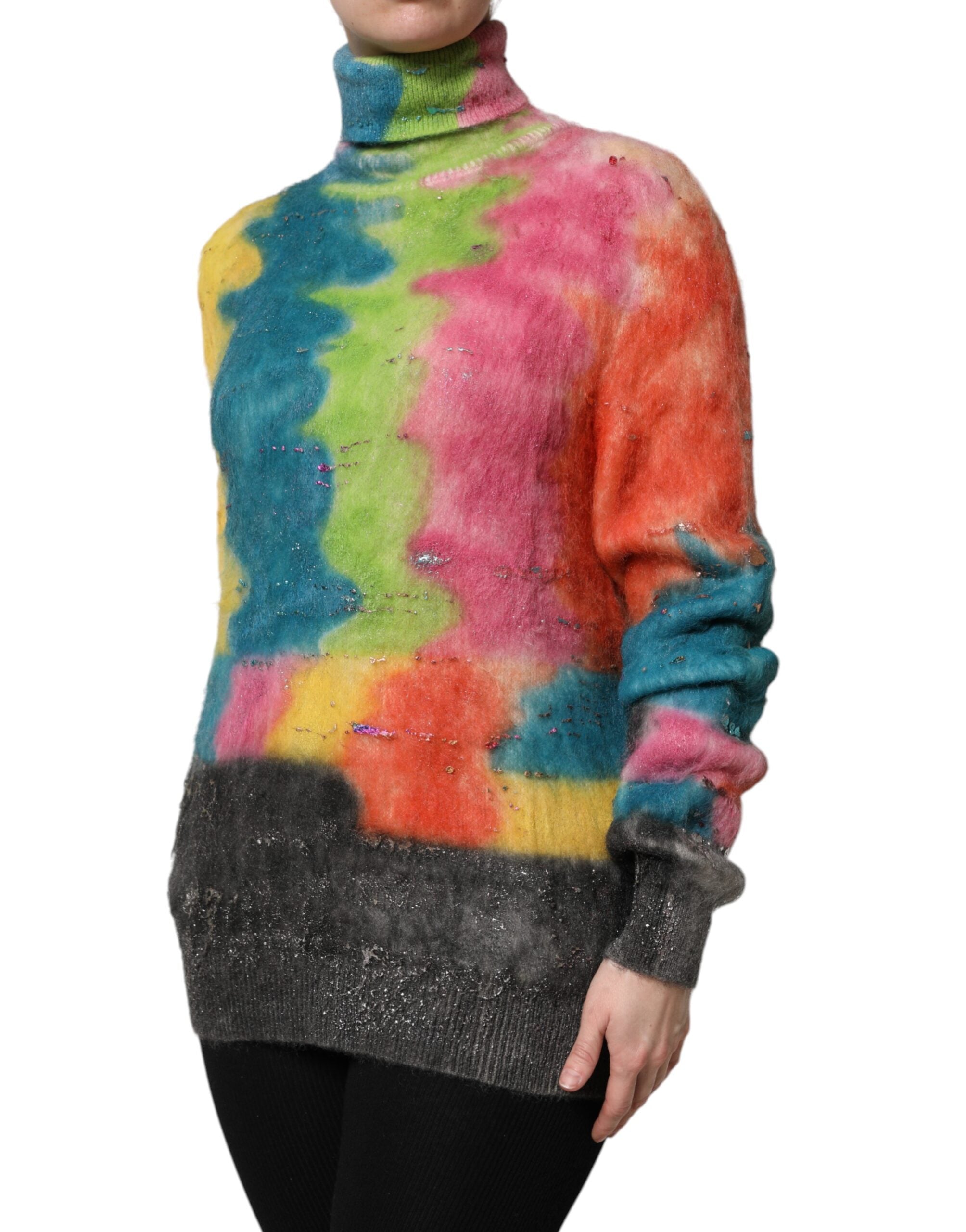 Dolce & Gabbana Multicolor Mohair Turtleneck Pullover Sweater -   -  Dolce & Gabbana. Dolce & Gabbana Multicolor Mohair Turtleneck Pullover Sweater -   -  Dolce & Gabbana.