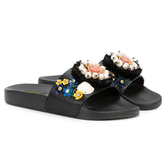 Dolce & Gabbana Black Cotton Sandal -   -  Dolce & Gabbana.