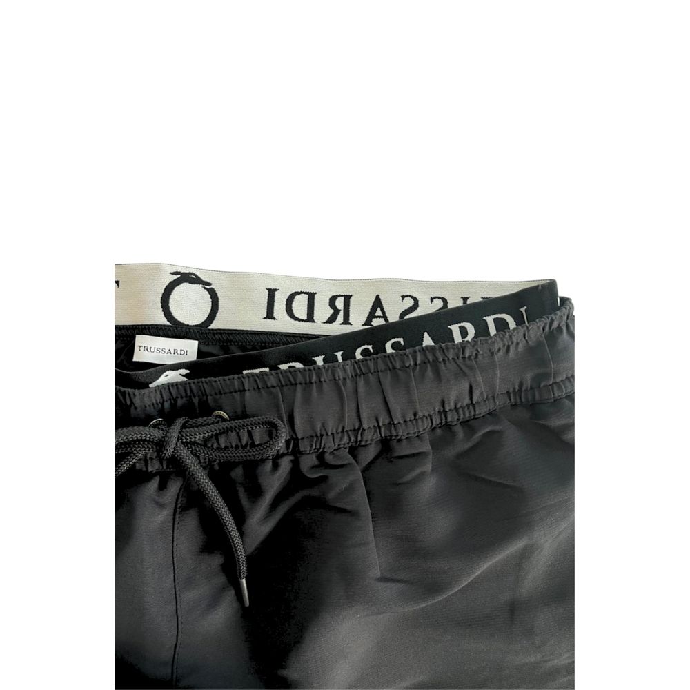 Trussardi Beachwear Black Polyester Men Swim Shorts -   -  Trussardi Beachwear. Trussardi Beachwear Black Polyester Men Swim Shorts -   -  Trussardi Beachwear.
