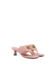 Gucci Mystic Pink Nappa Charlotte Leather Sandals -   -  Gucci.
