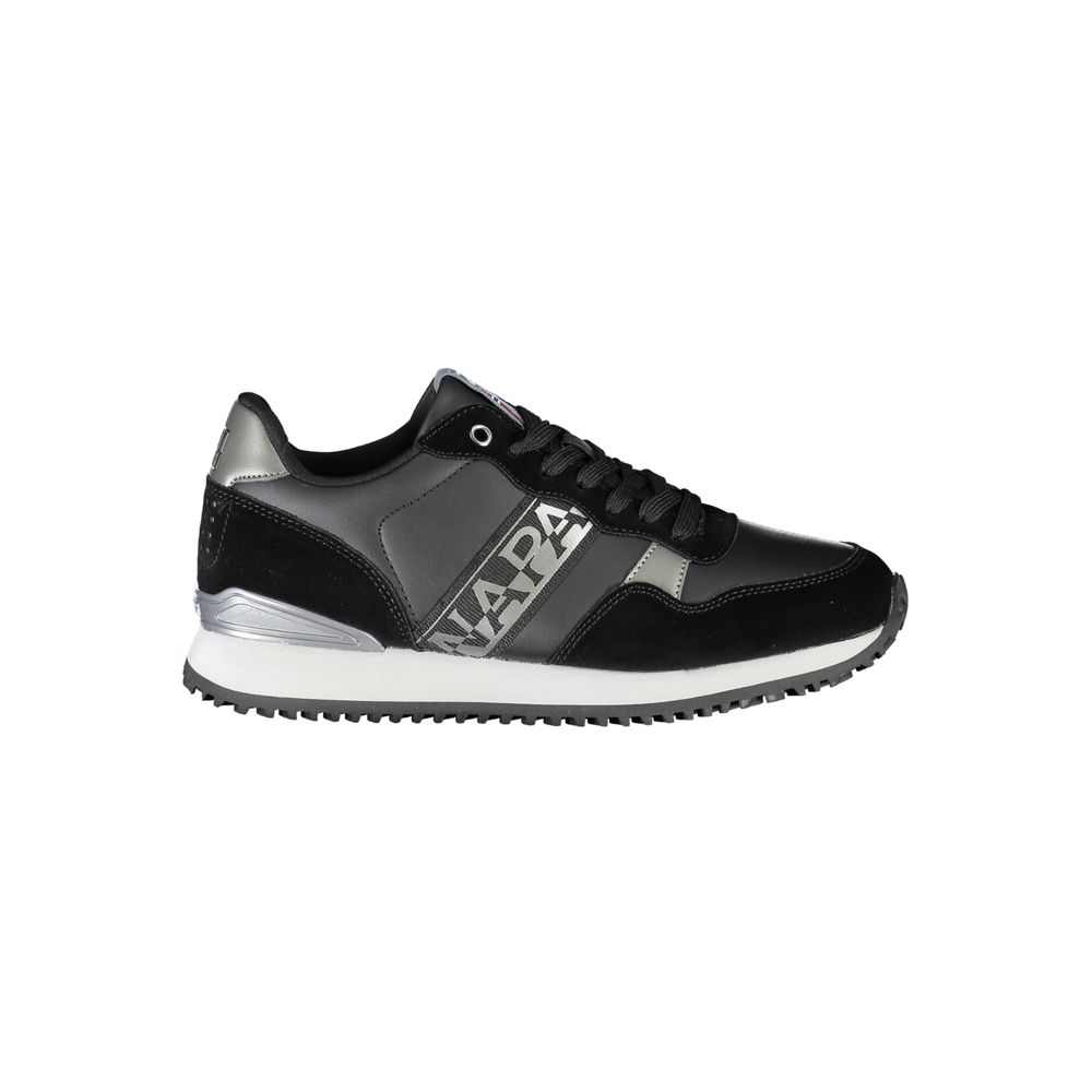 Napapijri Chic Black Lace-Up Sneakers with Contrast Detail -   -  Napapijri.