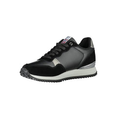 Napapijri Chic Black Lace-Up Sneakers with Contrast Detail -   -  Napapijri.