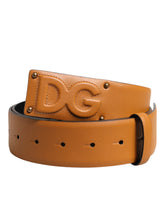 Dolce & Gabbana Brown Leather Buckle DG Logo Embossed Belt -   -  Dolce & Gabbana.