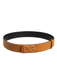 Dolce & Gabbana Brown Leather Buckle DG Logo Embossed Belt -   -  Dolce & Gabbana.