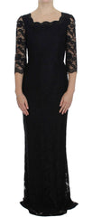 Dolce & Gabbana Black Floral Lace Long Ball Maxi Dress -   -  Dolce & Gabbana.
