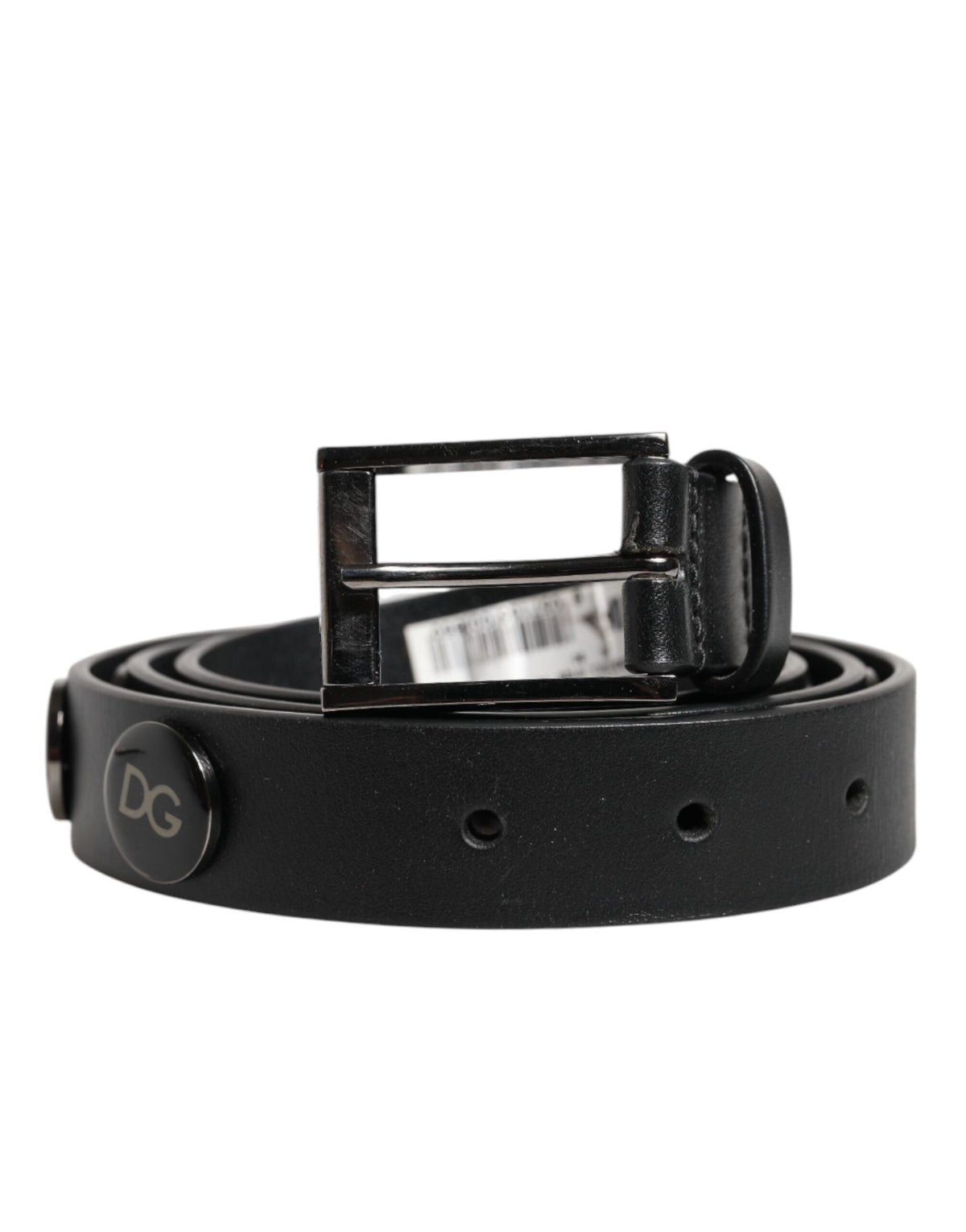 Dolce & Gabbana Black Luxury Leather DG Studs Buckle Belt -   -  Dolce & Gabbana.