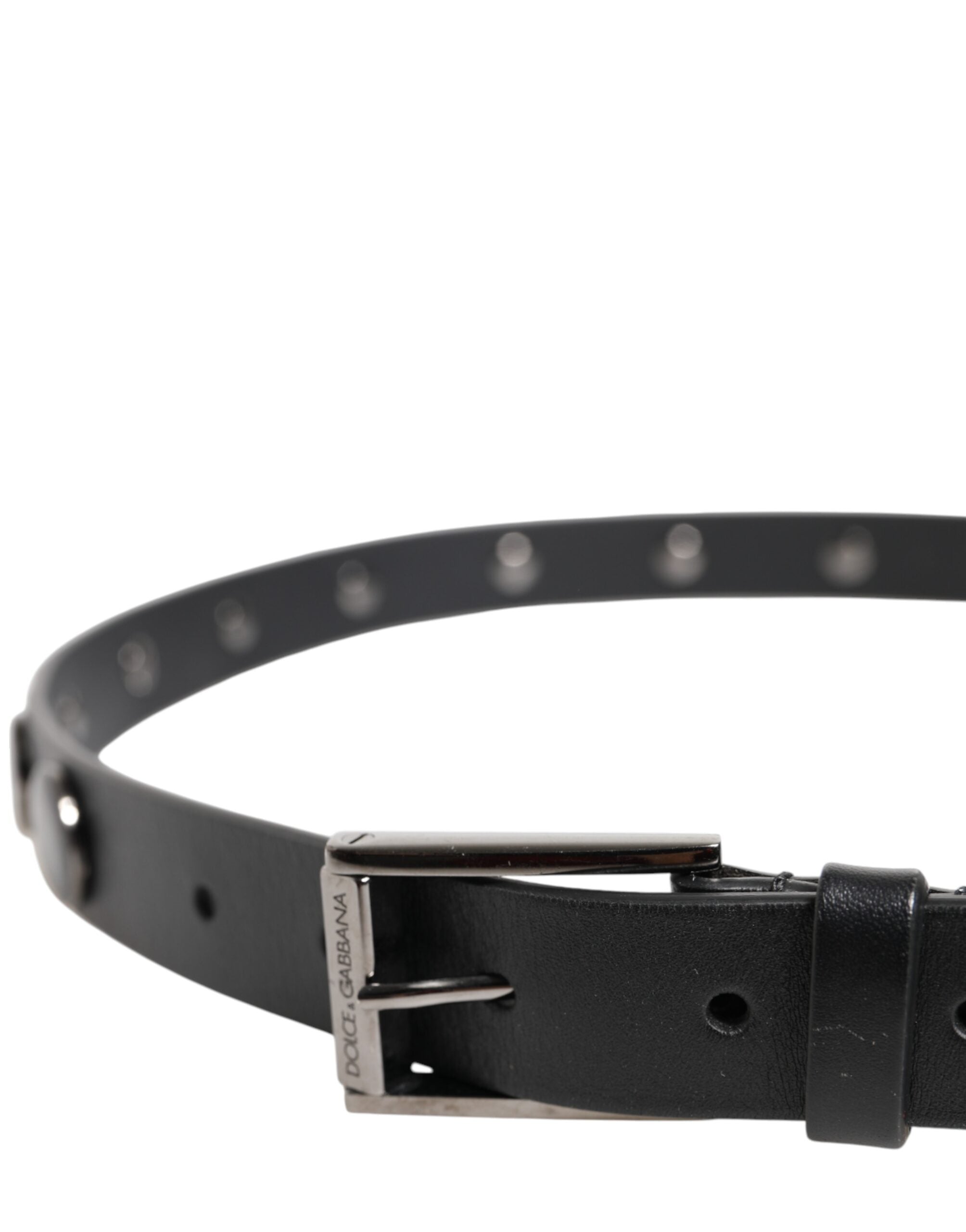 Dolce & Gabbana Black Luxury Leather DG Studs Buckle Belt -   -  Dolce & Gabbana. Dolce & Gabbana Black Luxury Leather DG Studs Buckle Belt -   -  Dolce & Gabbana.