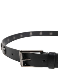 Dolce & Gabbana Black Luxury Leather DG Studs Buckle Belt -   -  Dolce & Gabbana.