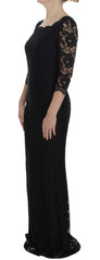 Dolce & Gabbana Black Floral Lace Long Ball Maxi Dress -   -  Dolce & Gabbana.