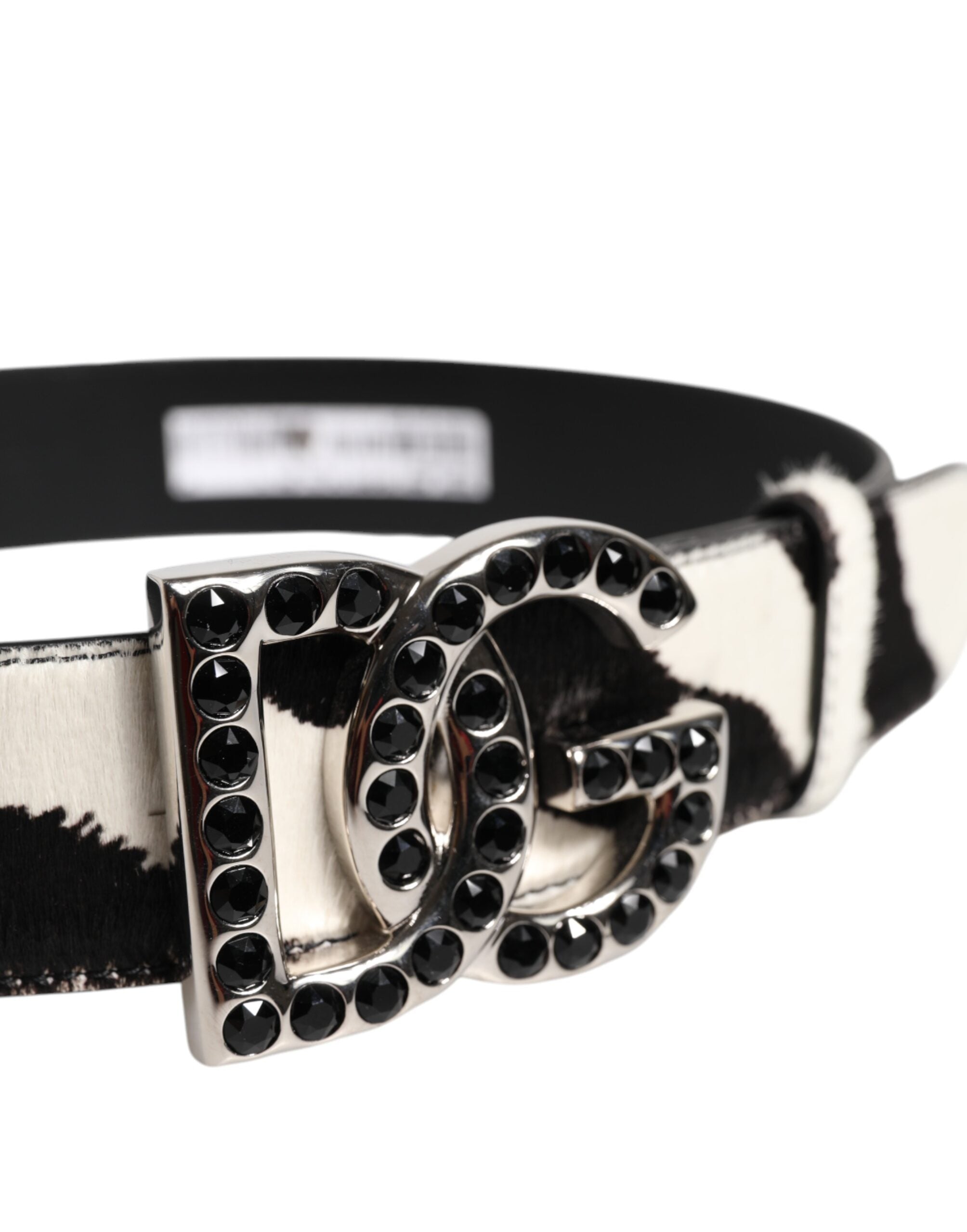 Dolce & Gabbana White Black Leather Zebra DG Crystal Buckle Belt -   -  Dolce & Gabbana. Dolce & Gabbana White Black Leather Zebra DG Crystal Buckle Belt -   -  Dolce & Gabbana.
