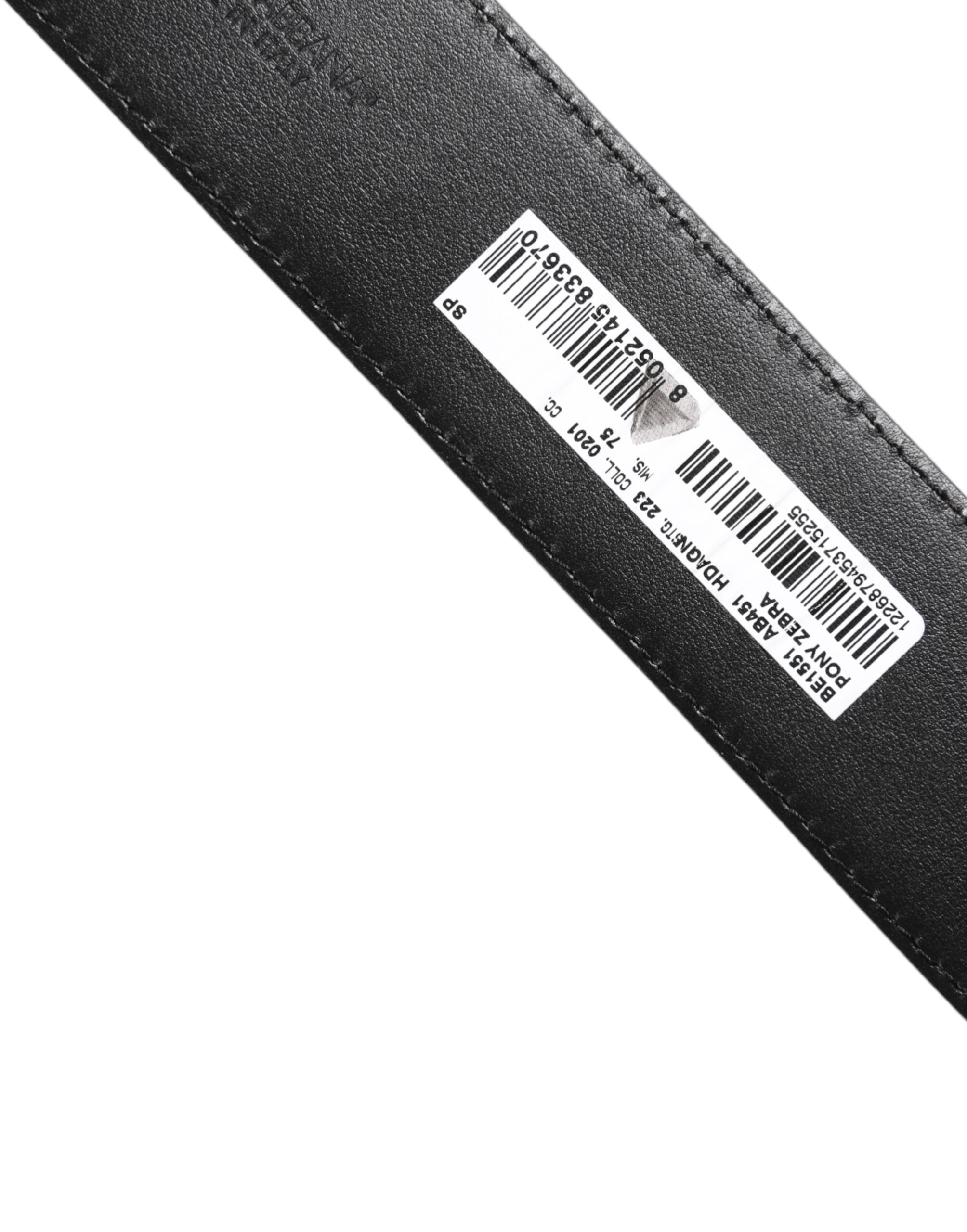 Dolce & Gabbana White Black Leather Zebra DG Crystal Buckle Belt -   -  Dolce & Gabbana. Dolce & Gabbana White Black Leather Zebra DG Crystal Buckle Belt -   -  Dolce & Gabbana.