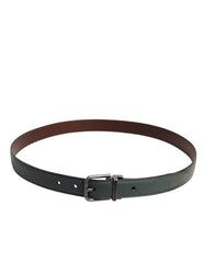 Dolce & Gabbana Green Classic Leather Metal Buckle Belt -   -  Dolce & Gabbana.