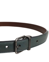 Dolce & Gabbana Green Classic Leather Metal Buckle Belt -   -  Dolce & Gabbana.