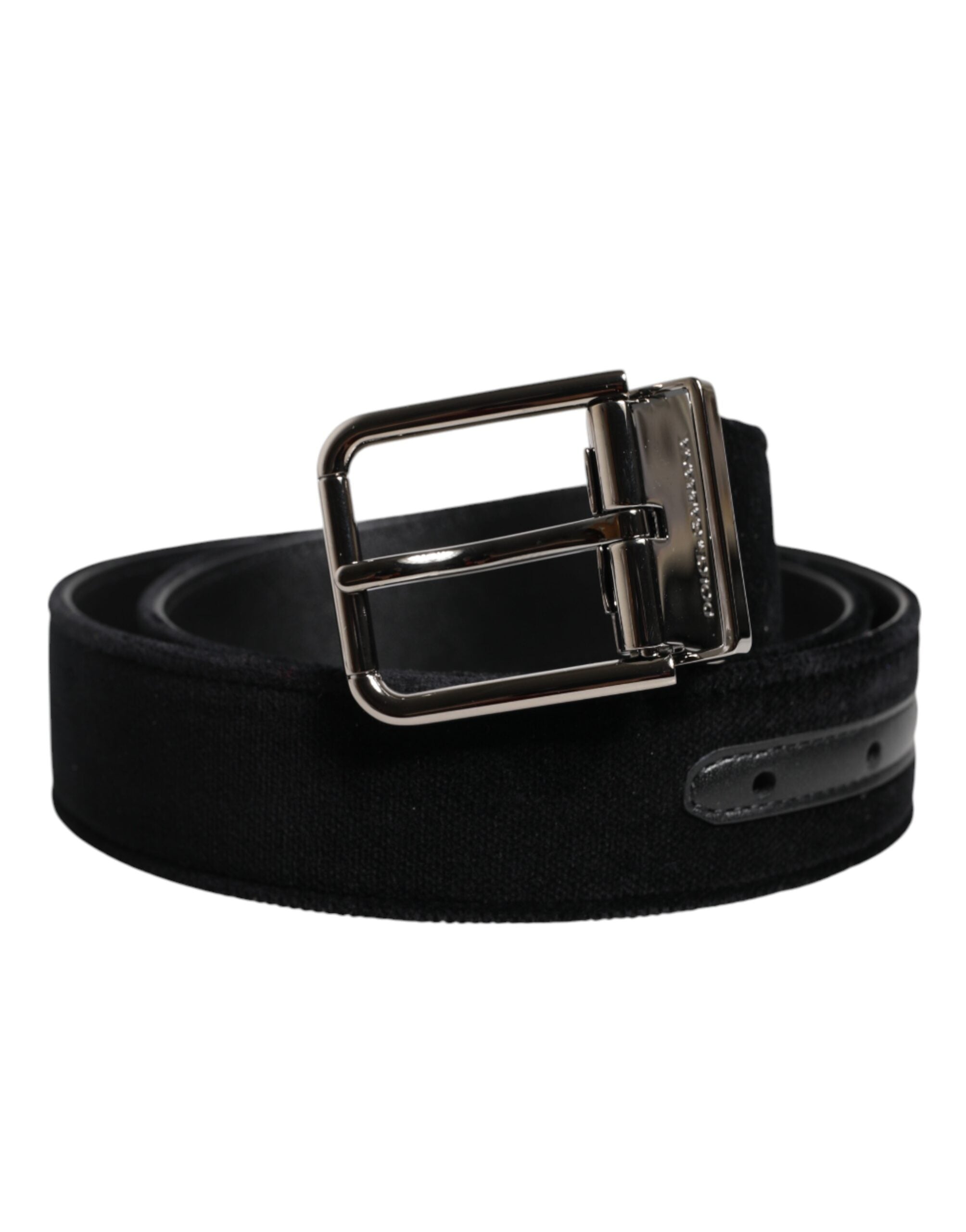 Dolce & Gabbana Black Cotton Silver Metal Buckle Belt -   -  Dolce & Gabbana. Dolce & Gabbana Black Cotton Silver Metal Buckle Belt -   -  Dolce & Gabbana.