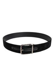 Dolce & Gabbana Black Cotton Silver Metal Buckle Belt -   -  Dolce & Gabbana.