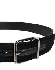 Dolce & Gabbana Black Cotton Silver Metal Buckle Belt -   -  Dolce & Gabbana.
