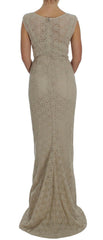Dolce & Gabbana Beige Ricamo Cutout Cotton Sheath Dress -   -  Dolce & Gabbana.