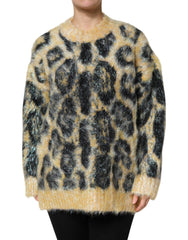 Dolce & Gabbana Multicolor Leopard Mohair Crew Neck Sweater -   -  Dolce & Gabbana.