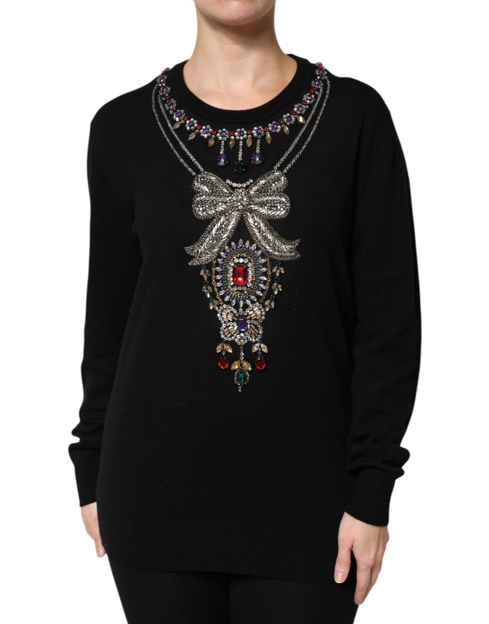 Dolce & Gabbana Black Cashmere Crystal Embellished Sweater -   -  Dolce & Gabbana. Dolce & Gabbana Black Cashmere Crystal Embellished Sweater -   -  Dolce & Gabbana.