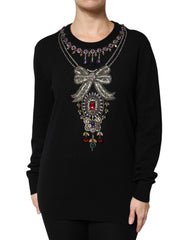 Dolce & Gabbana Black Cashmere Crystal Embellished Sweater -   -  Dolce & Gabbana.