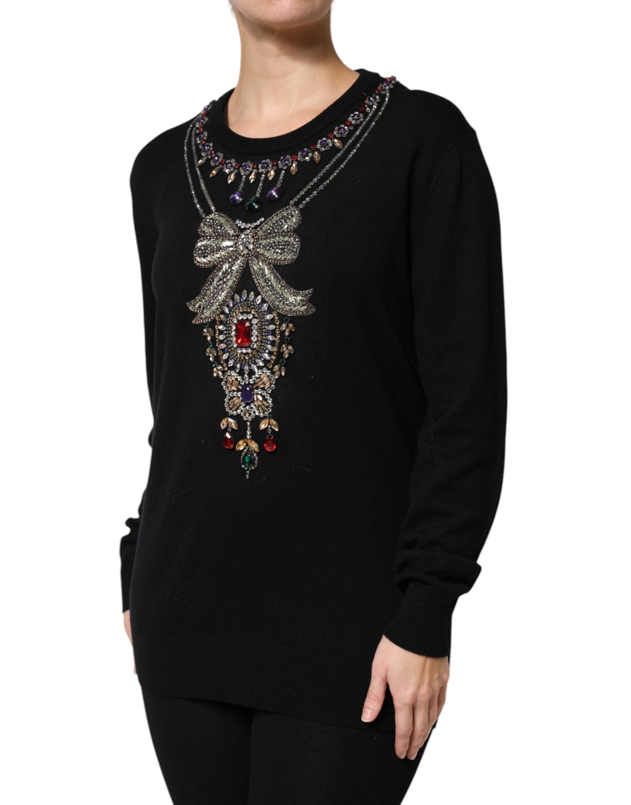 Dolce & Gabbana Black Cashmere Crystal Embellished Sweater -   -  Dolce & Gabbana. Dolce & Gabbana Black Cashmere Crystal Embellished Sweater -   -  Dolce & Gabbana.