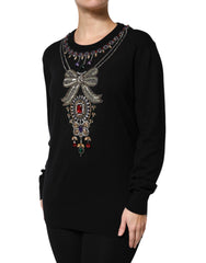 Dolce & Gabbana Black Cashmere Crystal Embellished Sweater -   -  Dolce & Gabbana.