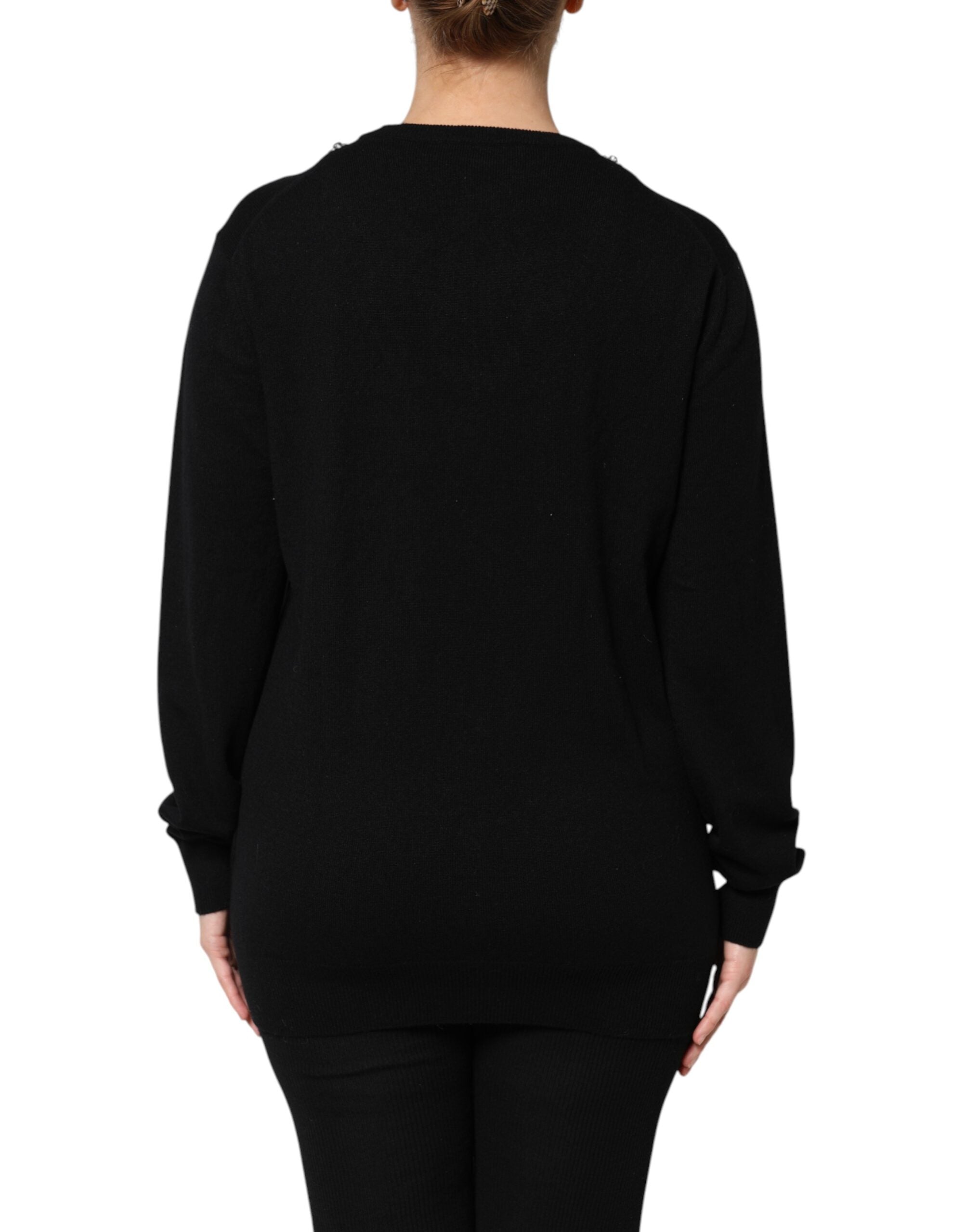 Dolce & Gabbana Black Cashmere Crystal Embellished Sweater -   -  Dolce & Gabbana. Dolce & Gabbana Black Cashmere Crystal Embellished Sweater -   -  Dolce & Gabbana.