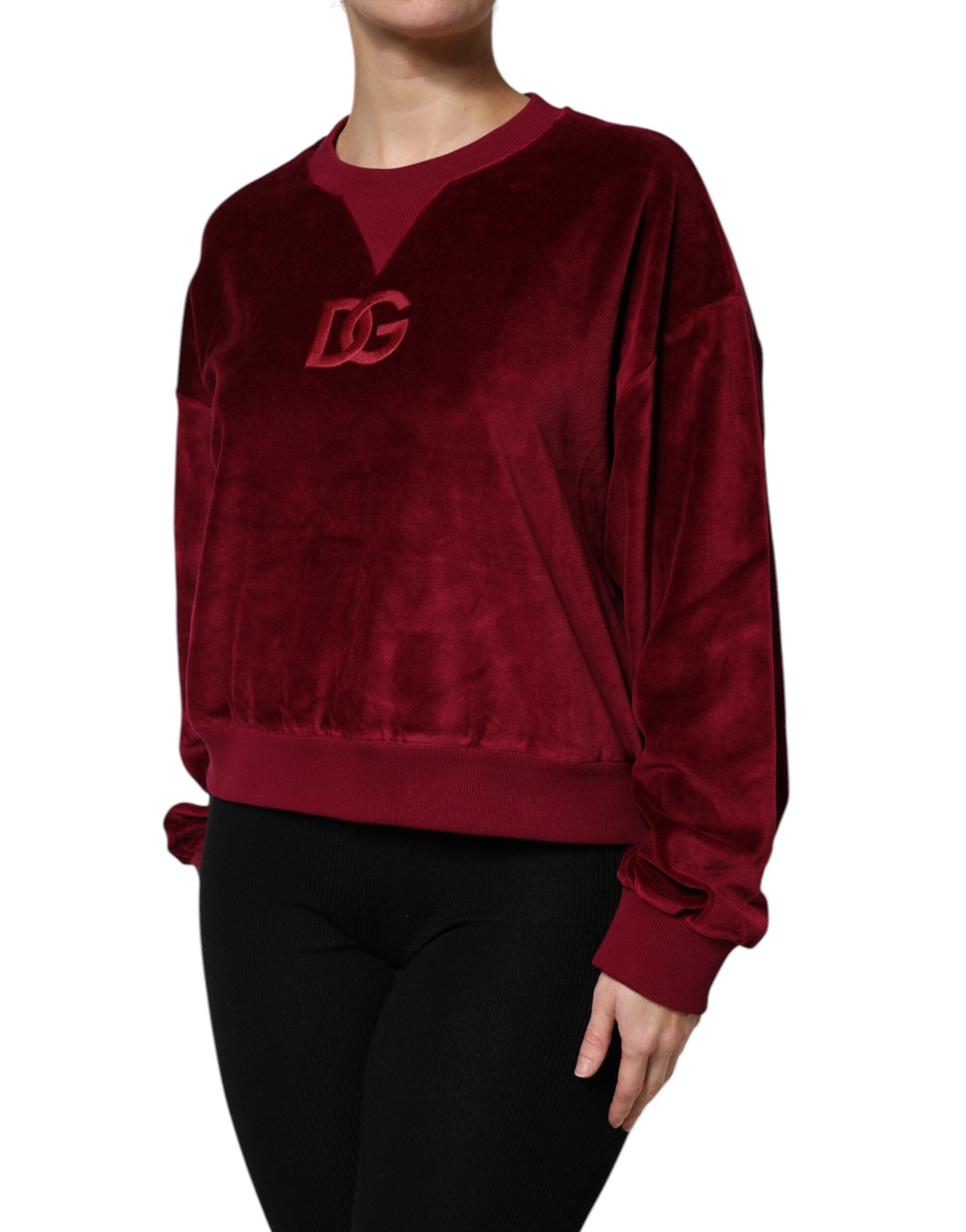Dolce & Gabbana Red Cotton Velvet Crew Neck Pullover Sweater -   -  Dolce & Gabbana. Dolce & Gabbana Red Cotton Velvet Crew Neck Pullover Sweater -   -  Dolce & Gabbana.