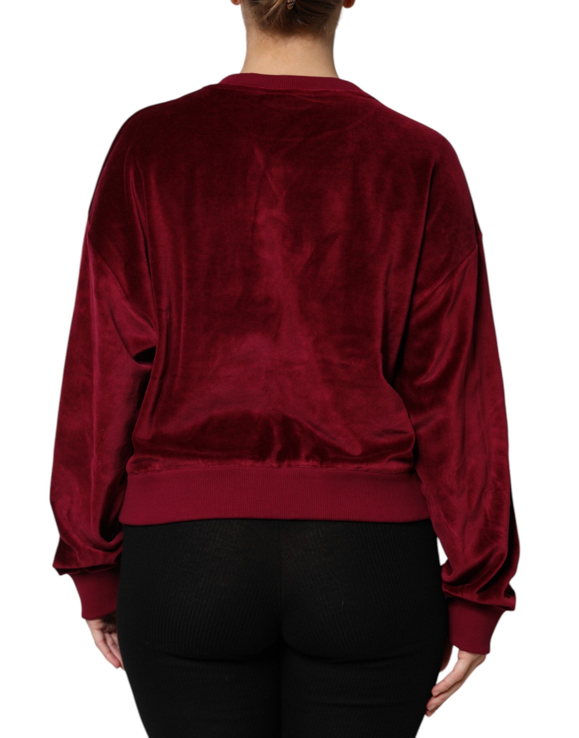 Dolce & Gabbana Red Cotton Velvet Crew Neck Pullover Sweater -   -  Dolce & Gabbana. Dolce & Gabbana Red Cotton Velvet Crew Neck Pullover Sweater -   -  Dolce & Gabbana.